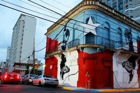 Building with star mural in Puerto Rico