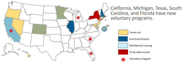 A 2019 map shows incentives for energy-jusrice communities in solar planning