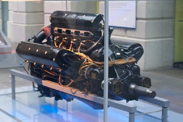Engine in a museum exhibit